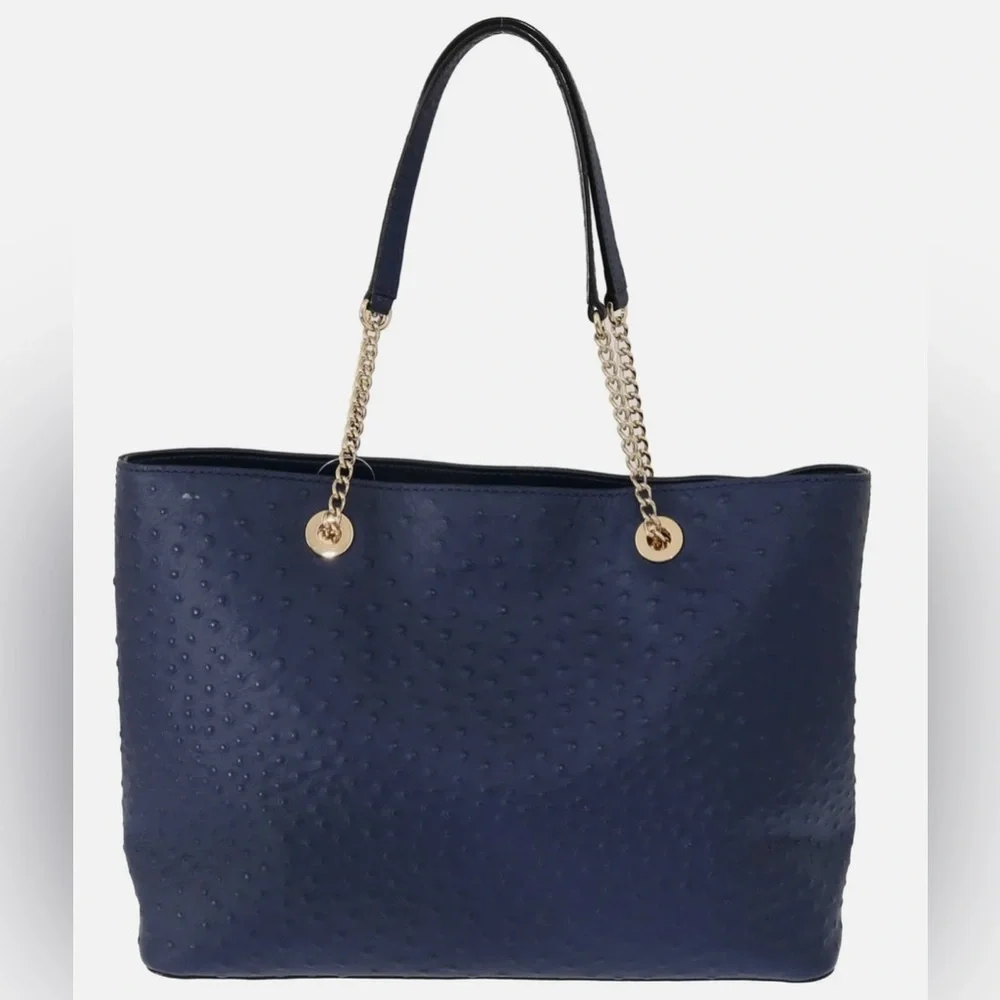 Authentic Kate Spade Blue Leather Halsey la vita Ostrich Handbag and wallet - Picture 6 of 16
